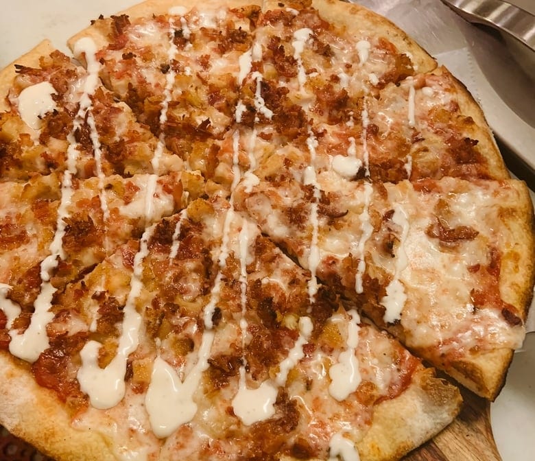 Chicken Bacon Ranch Pizza.
