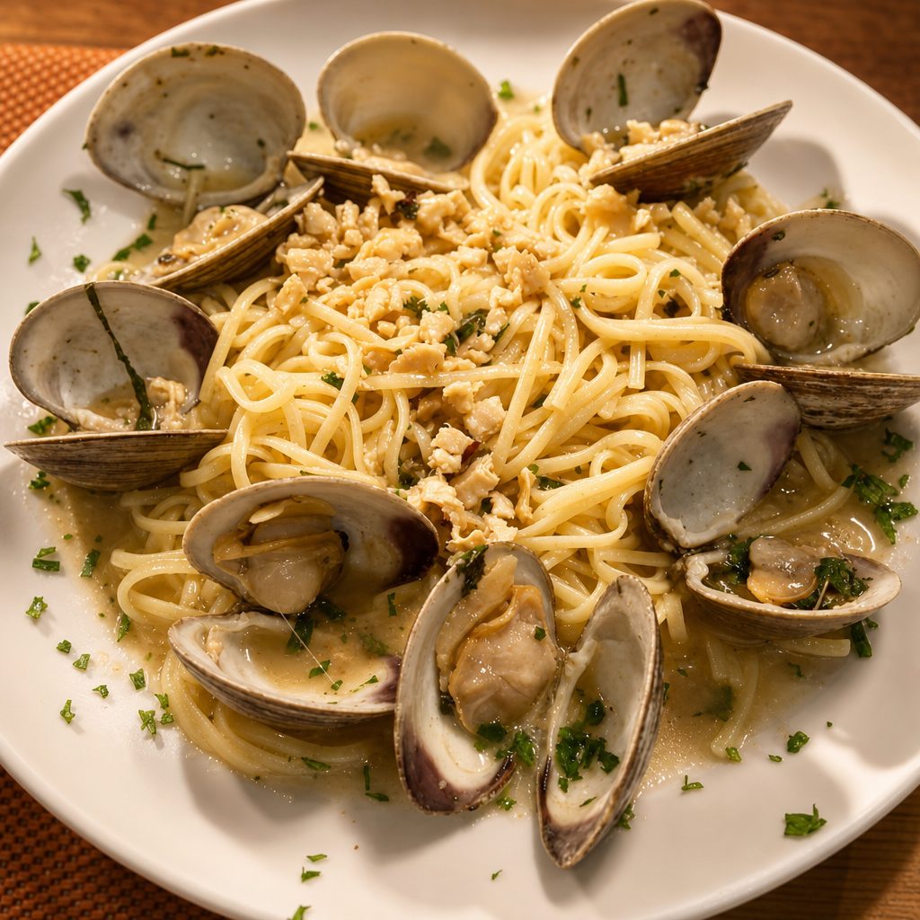 Linguini and Clams Pasta.