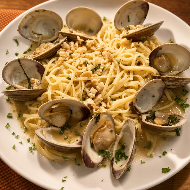 Linguini and Clams Pasta.